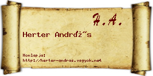 Herter András névjegykártya